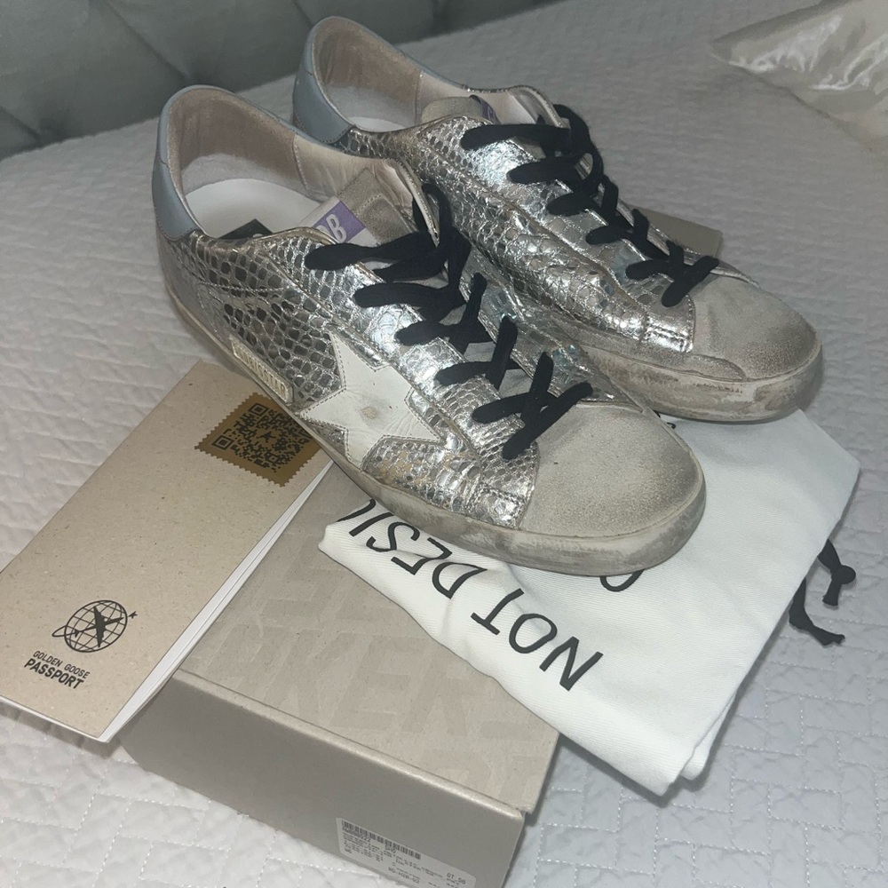 Golden Goose Croc Silver Pink Blue Superstar 39
